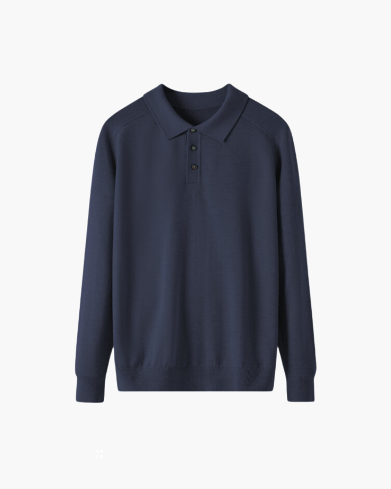 Damski sweter polo z kołnierzykiem i długimi rękawami