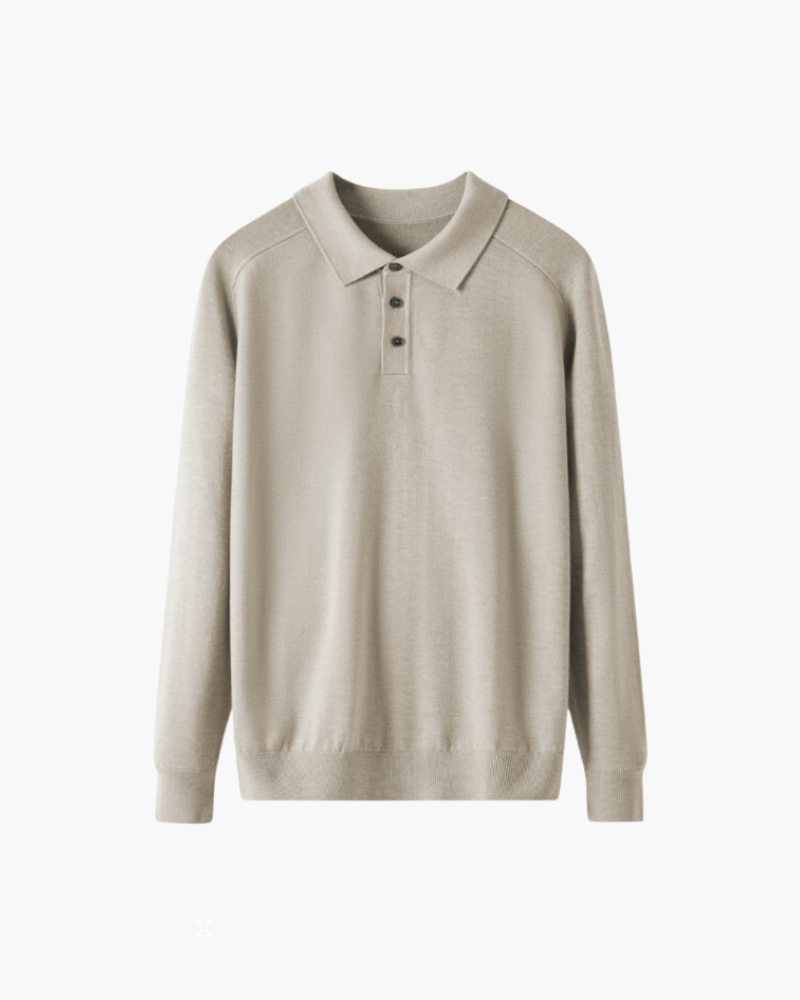 Damski sweter polo z kołnierzykiem i długimi rękawami