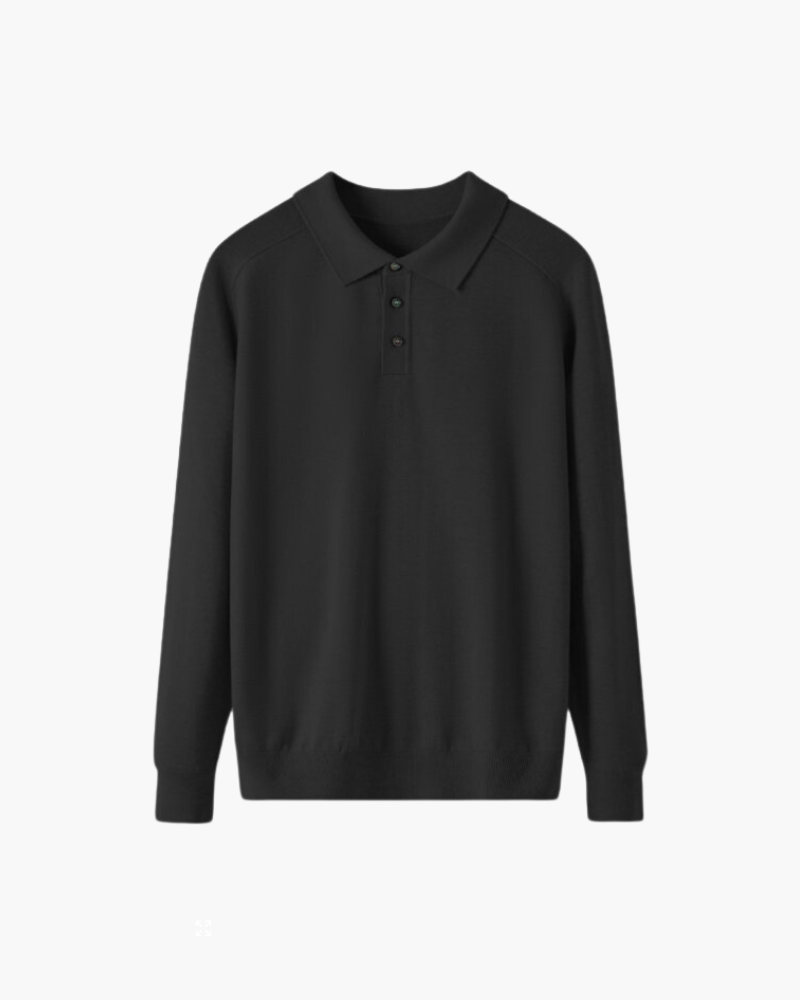 Damski sweter polo z kołnierzykiem i długimi rękawami
