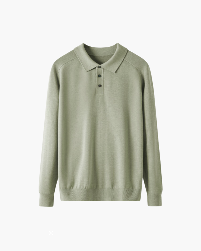 Damski sweter polo z kołnierzykiem i długimi rękawami