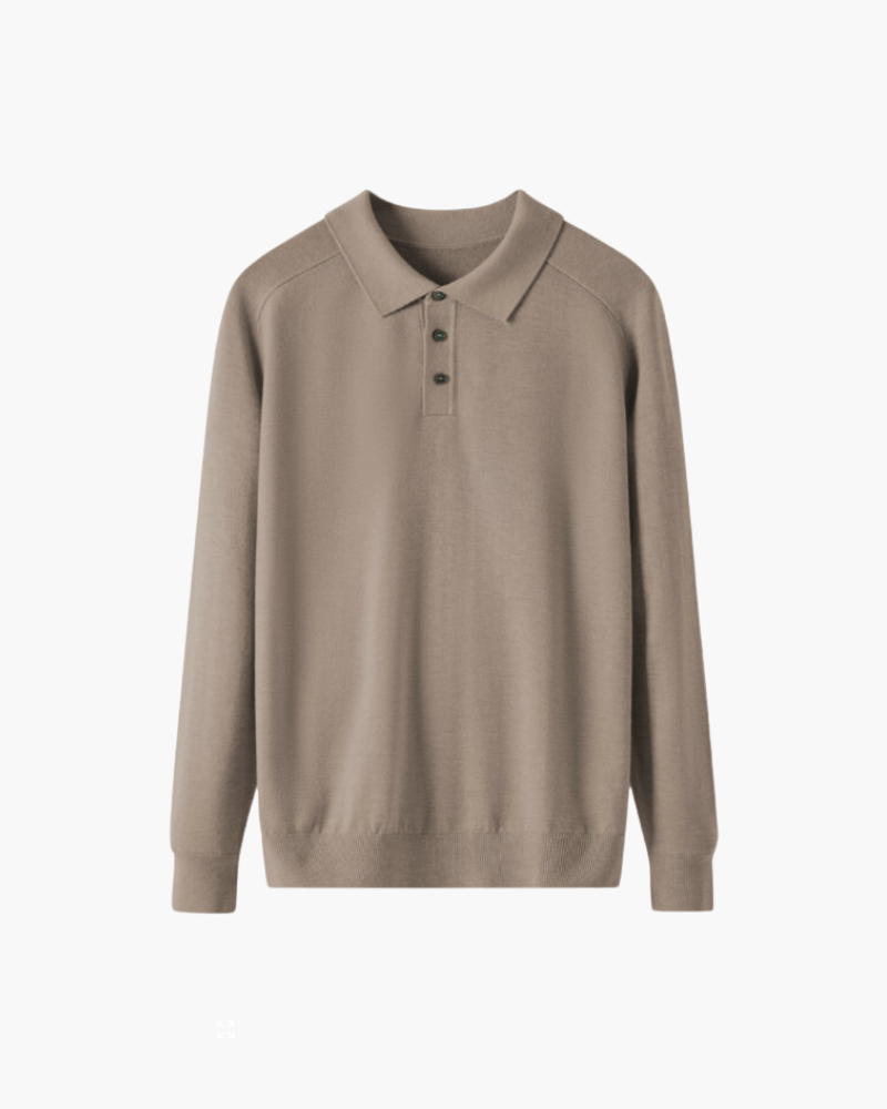 Damski sweter polo z kołnierzykiem i długimi rękawami