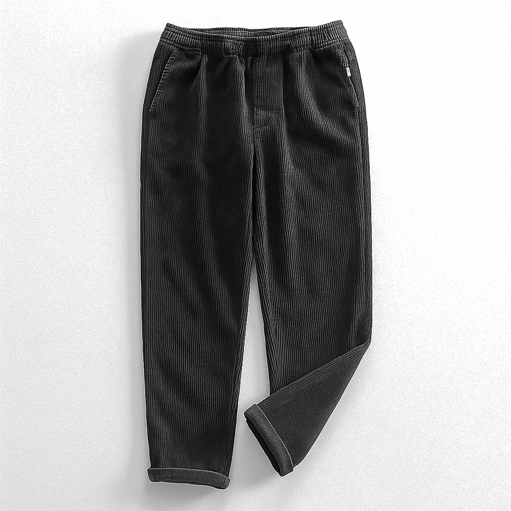 Unisex manšestrové kalhoty s gumou, zúžené nohavice, manžety