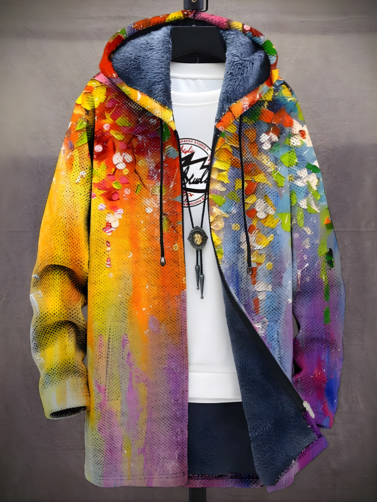 Wielobarwna bluza z kapturem i abstrakcyjnym wzorem