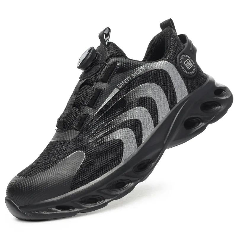 Męskie sportowe buty robocze z pokrętłem i profilowaną podeszwą