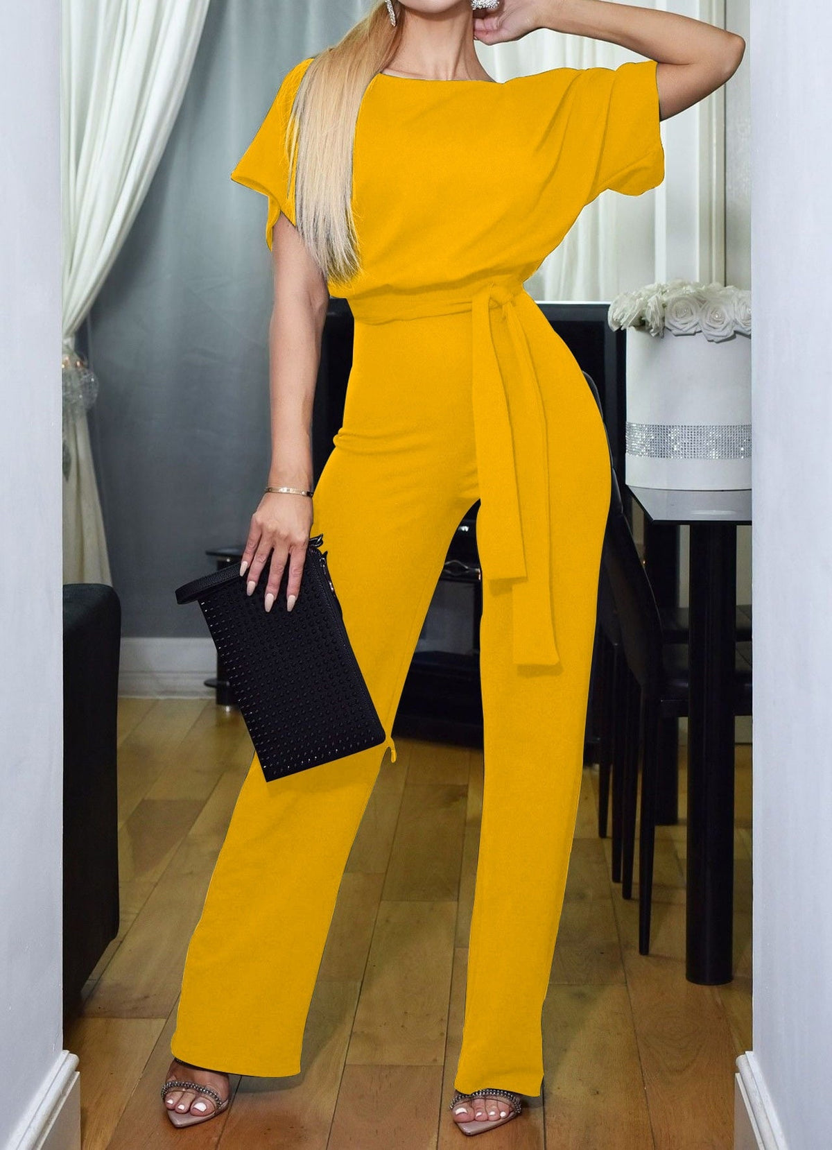 Dámská kombinéza s vázáním v pase, elegantní, vzdušný střih