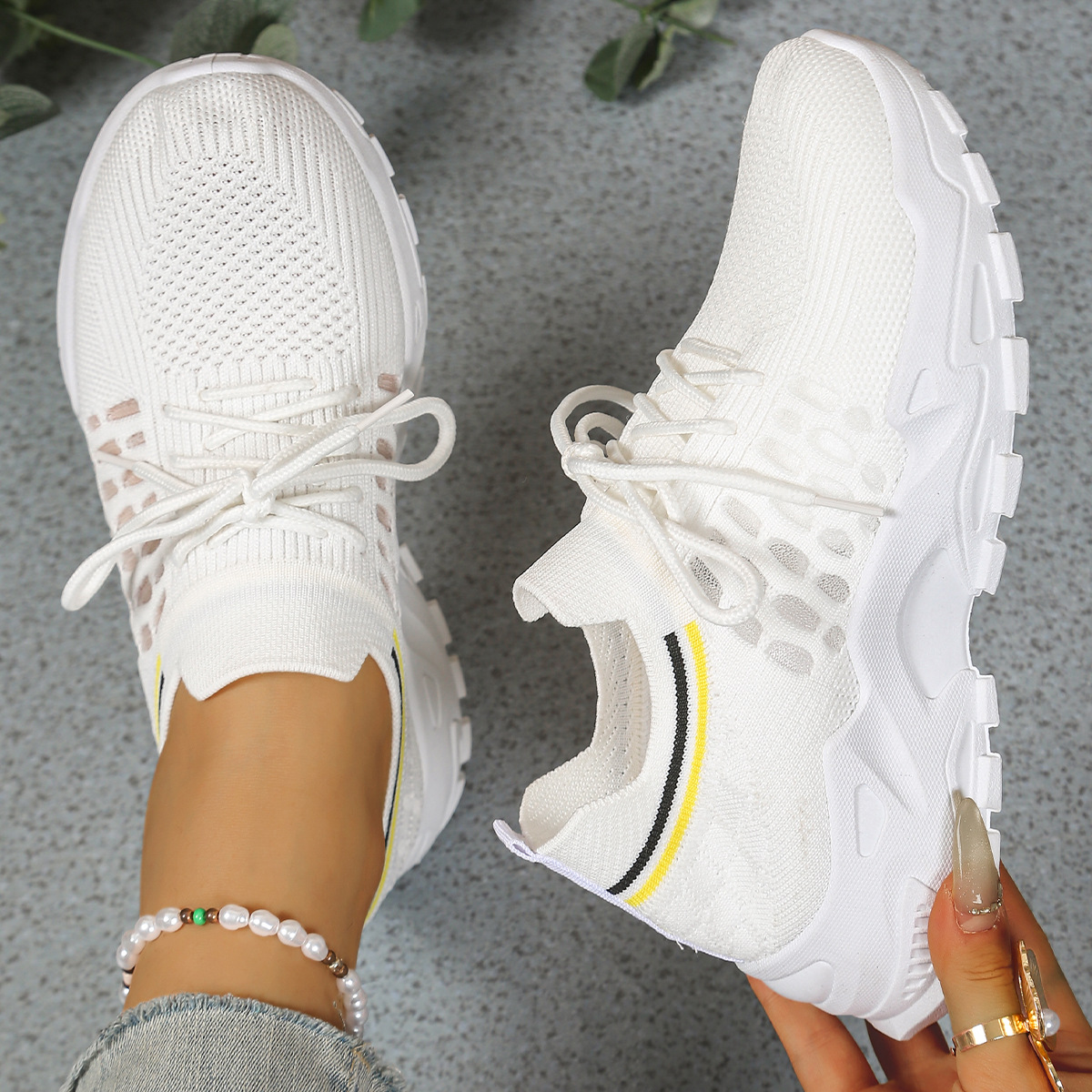 Wielokolorowe damskie sneakersy na masywnej platformie