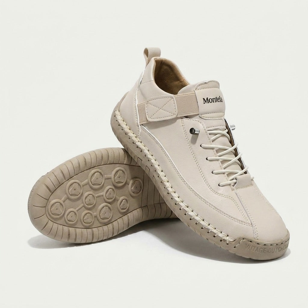 Wysokie sneakersy z wiązaniem, paskiem na rzep i żłobioną podeszwą
