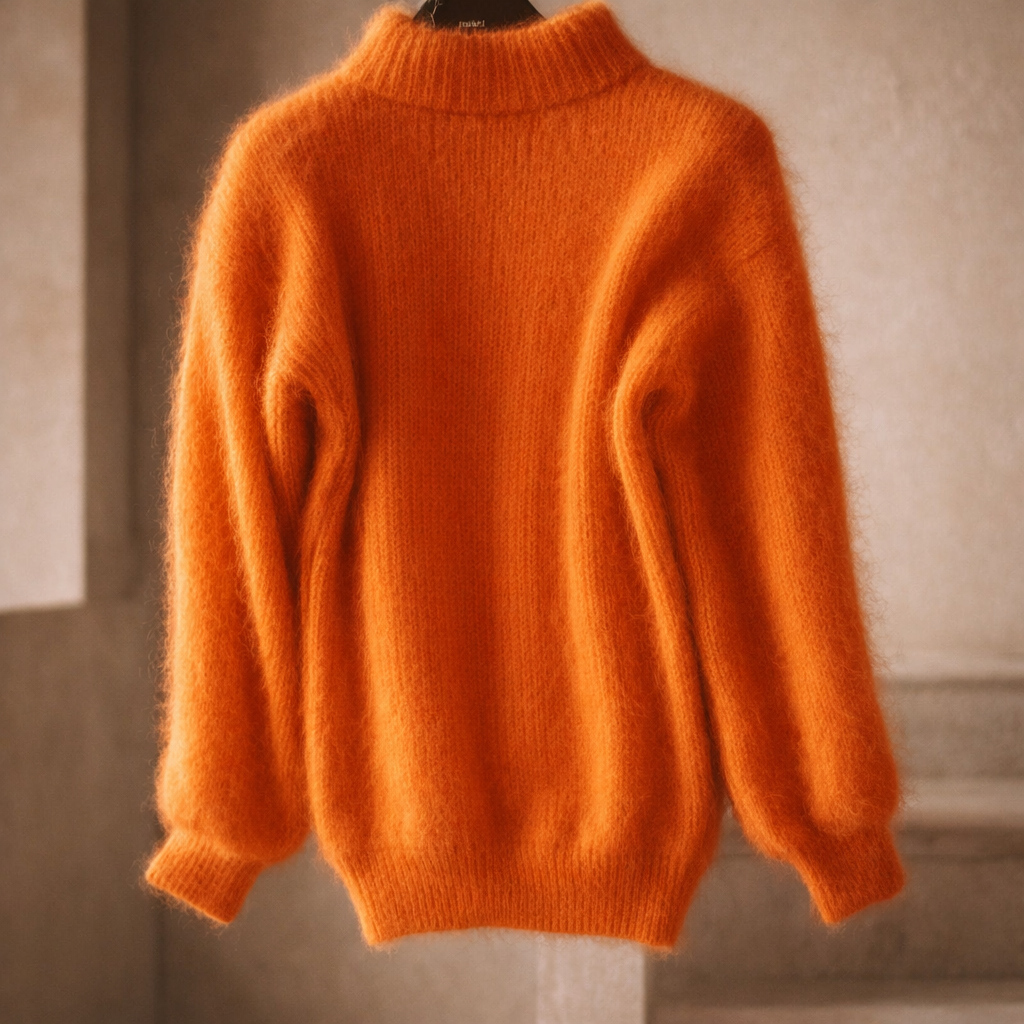Damski sweter oversize z golfem, długimi obszernymi rękawami i ściągaczami