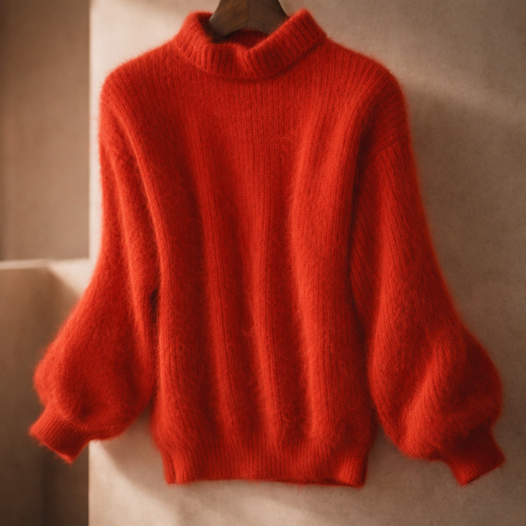 Damski sweter oversize z golfem, długimi obszernymi rękawami i ściągaczami