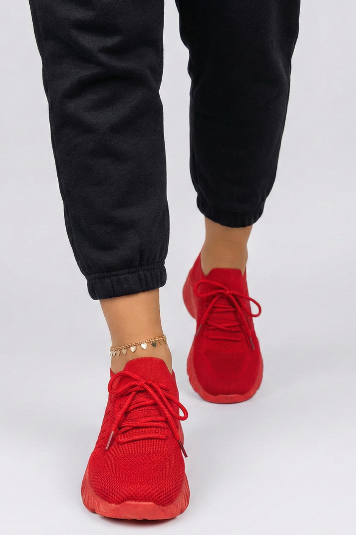 Damskie Sneakersy z Klasycznym Sznurowaniem i Teksturowaną Podeszwą