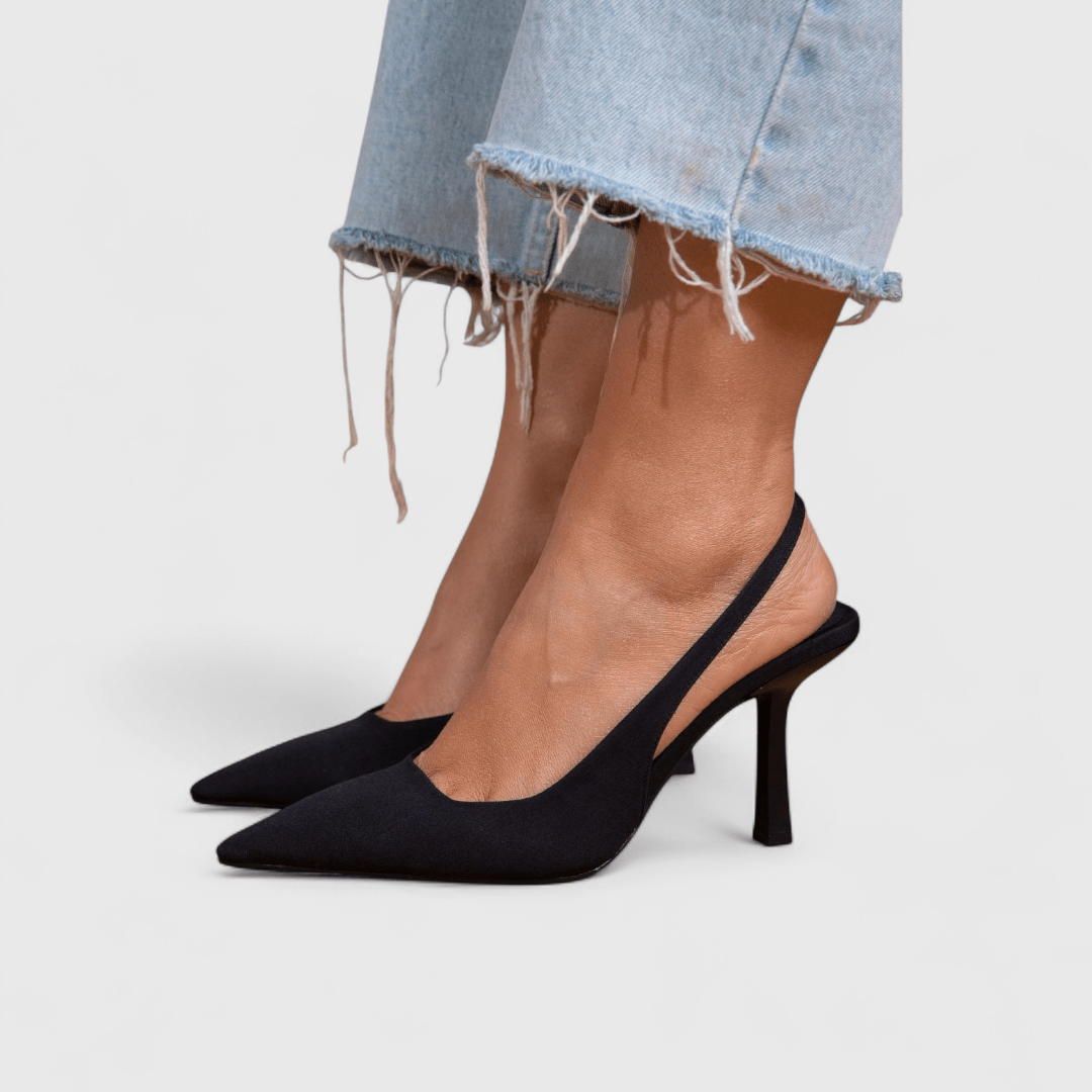 Dámské lodičky slingback, špičatá špička, na jehlovém podpatku