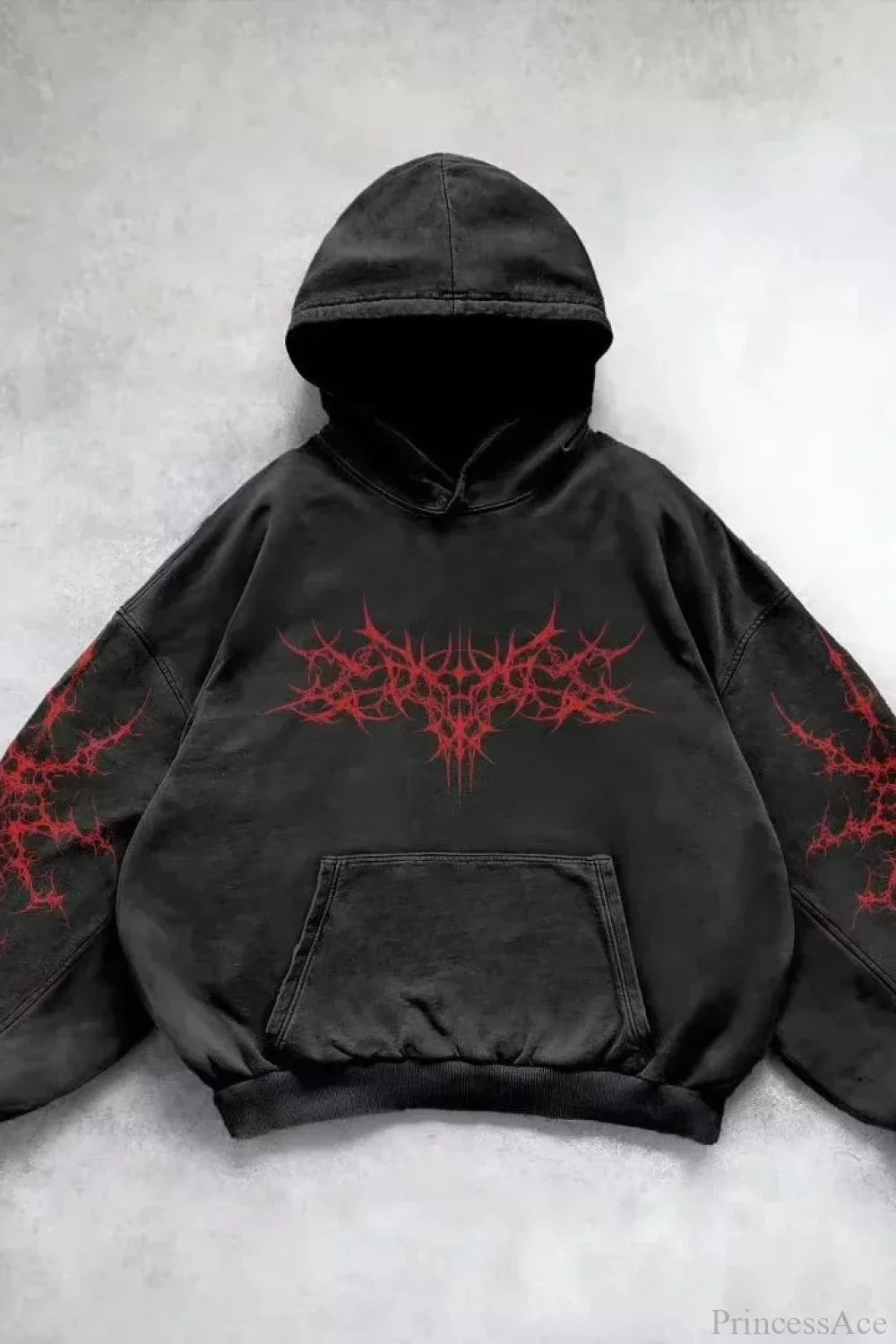 Bluza z kapturem, zamkiem błyskawicznym, kieszeniami i dużym nadrukiem