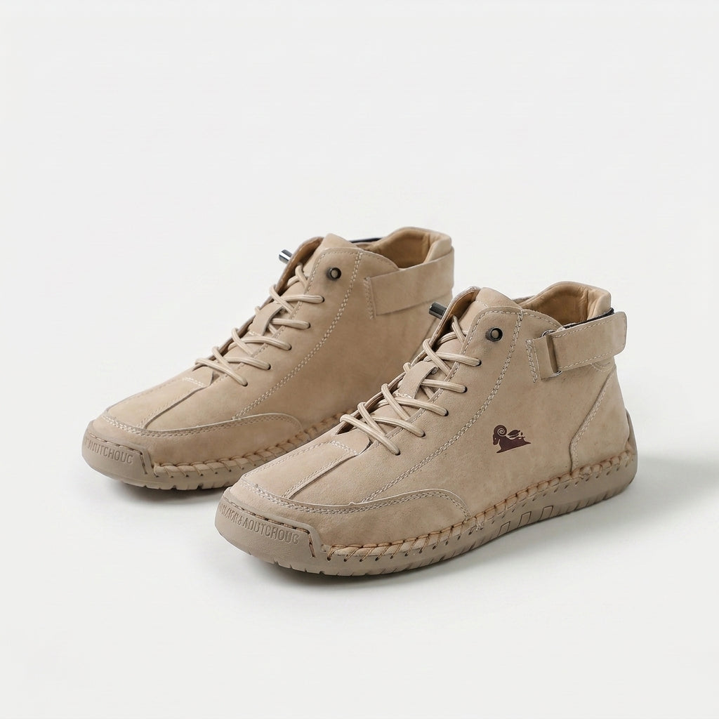 Sneakersy za kostkę z wiązaniem i paskiem przy cholewce
