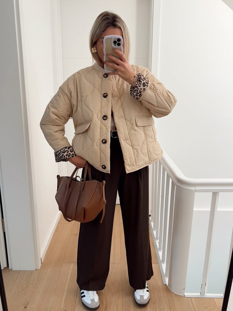 Dámská vesta s podšívkou v leopardím vzoru, elegantní