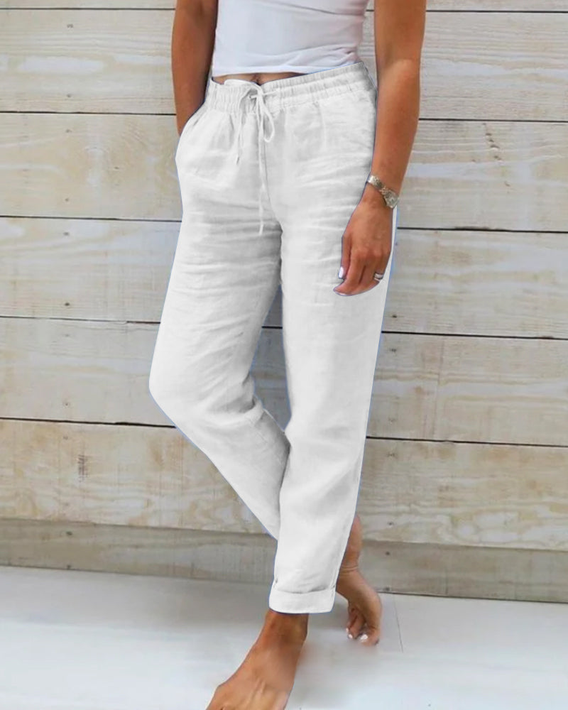 Női lezser nadrág gumis derékkal és 7/8-os szárral