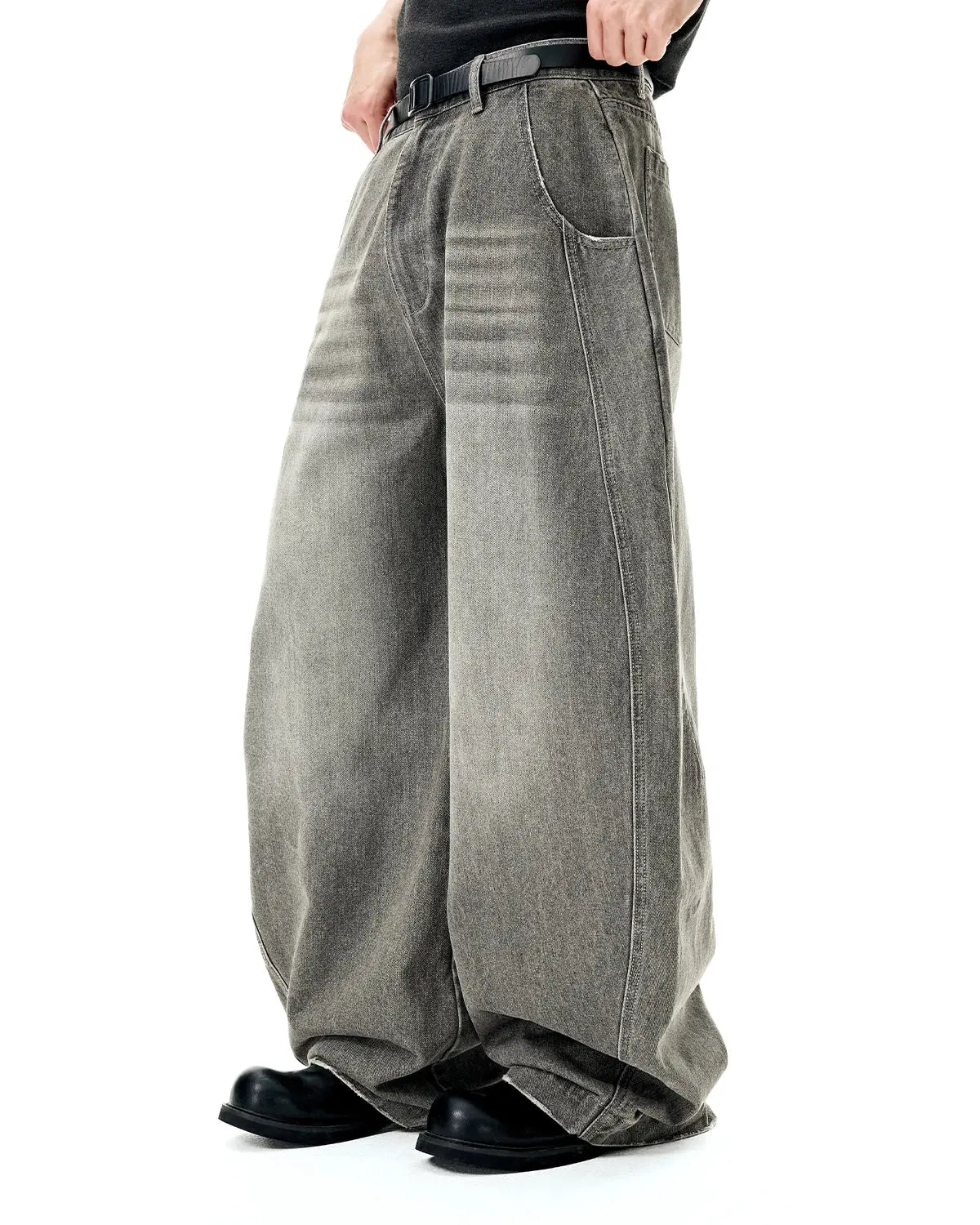 Jeansy damskie baggy o kroju beczki z wysokim stanem i szerokimi nogawkami