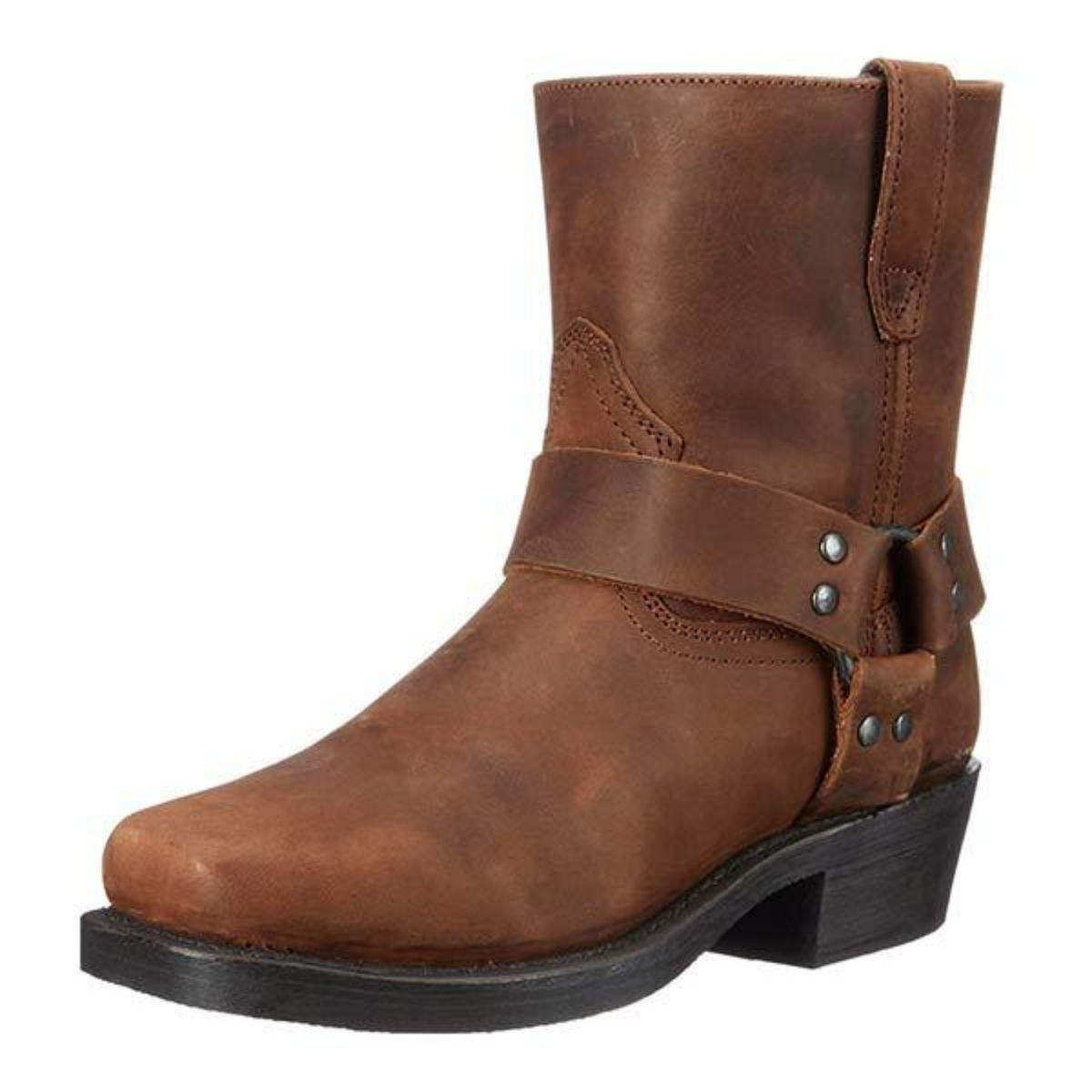 Męskie buty kowbojskie z paskiem i metalowymi nitami