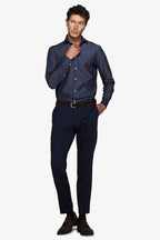 Férfi slim fit ing hosszú ujjal, sötétkék