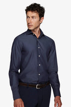 Férfi slim fit ing hosszú ujjal, sötétkék