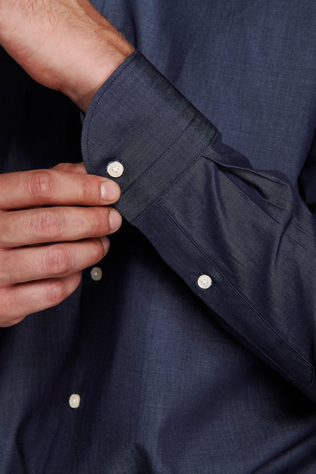 Férfi slim fit ing hosszú ujjal, sötétkék