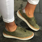 Women's Perforated Slip-On Sneakers With Decorative Tassel