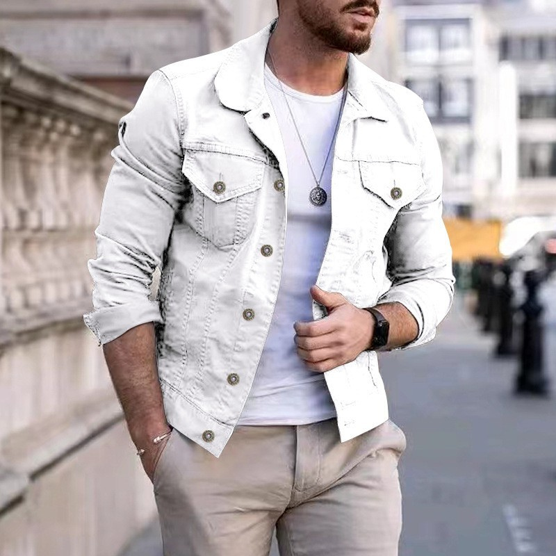 Classic Men's Denim Jacket With Button Pockets