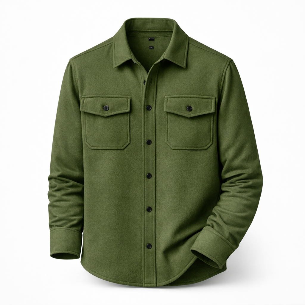 Férfi overshirt klasszikus gallérral, mellzsebekkel, hosszú ujjal
