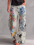Women's High-Waisted Wide-Leg Pants, Graffiti Print