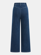 Women's Straight-Leg Jeans, Navy Blue, Mid Rise