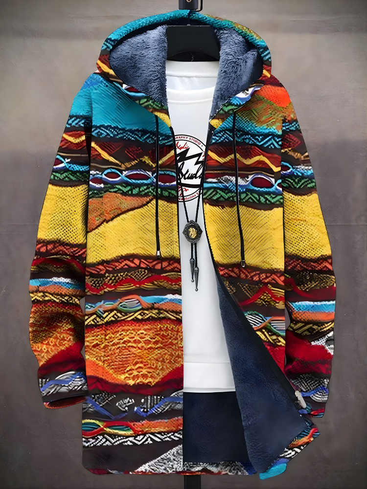 Wielobarwna bluza z kapturem i abstrakcyjnym wzorem