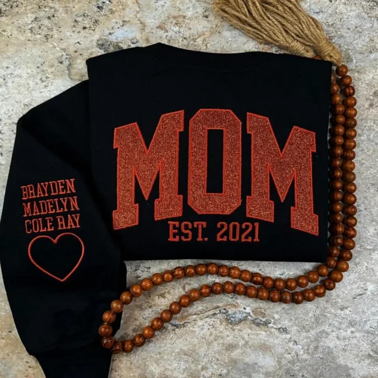 Női fekete melegítőfelső MOM felirattal