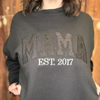 Női fekete melegítőfelső MOM felirattal