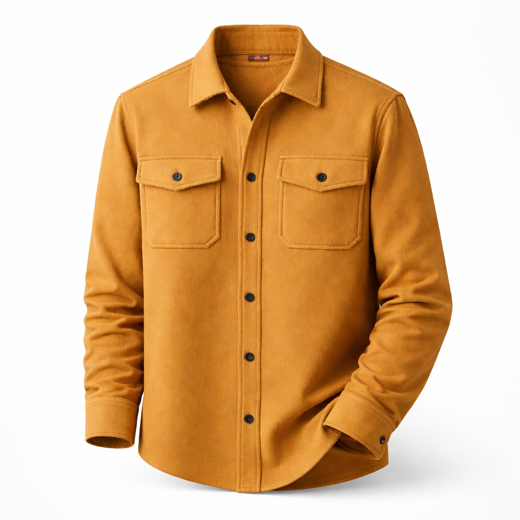 Férfi overshirt klasszikus gallérral, mellzsebekkel, hosszú ujjal