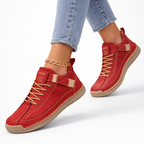 Damskie sneakersy na platformie ze sznurowaniem i zaokrąglonym noskiem