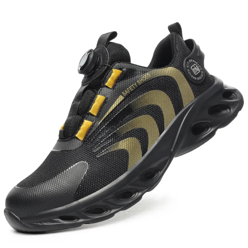 Męskie sportowe buty robocze z pokrętłem i profilowaną podeszwą