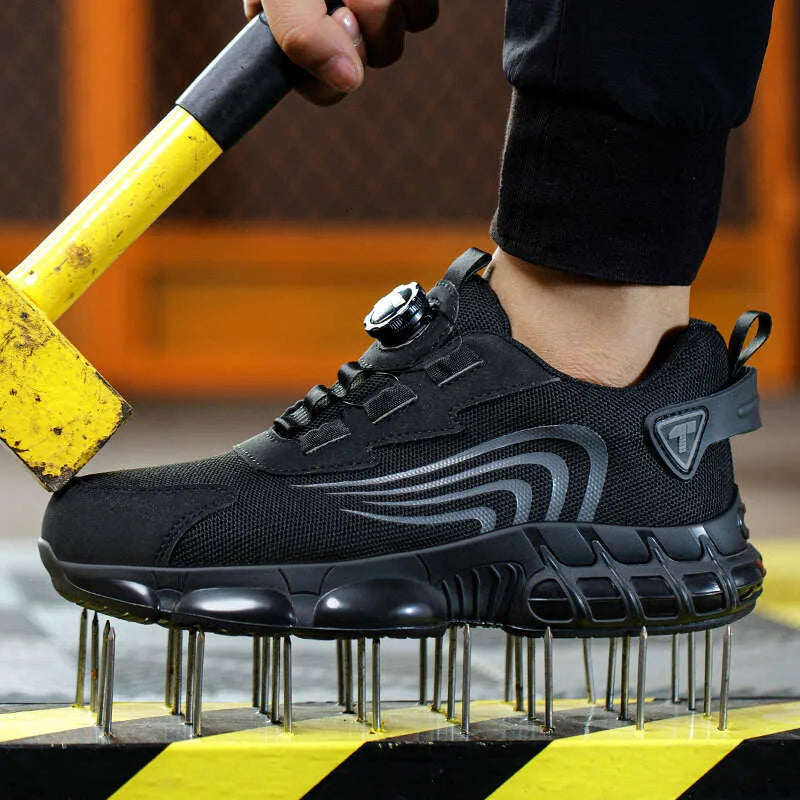 Męskie sportowe buty robocze z pokrętłem i profilowaną podeszwą