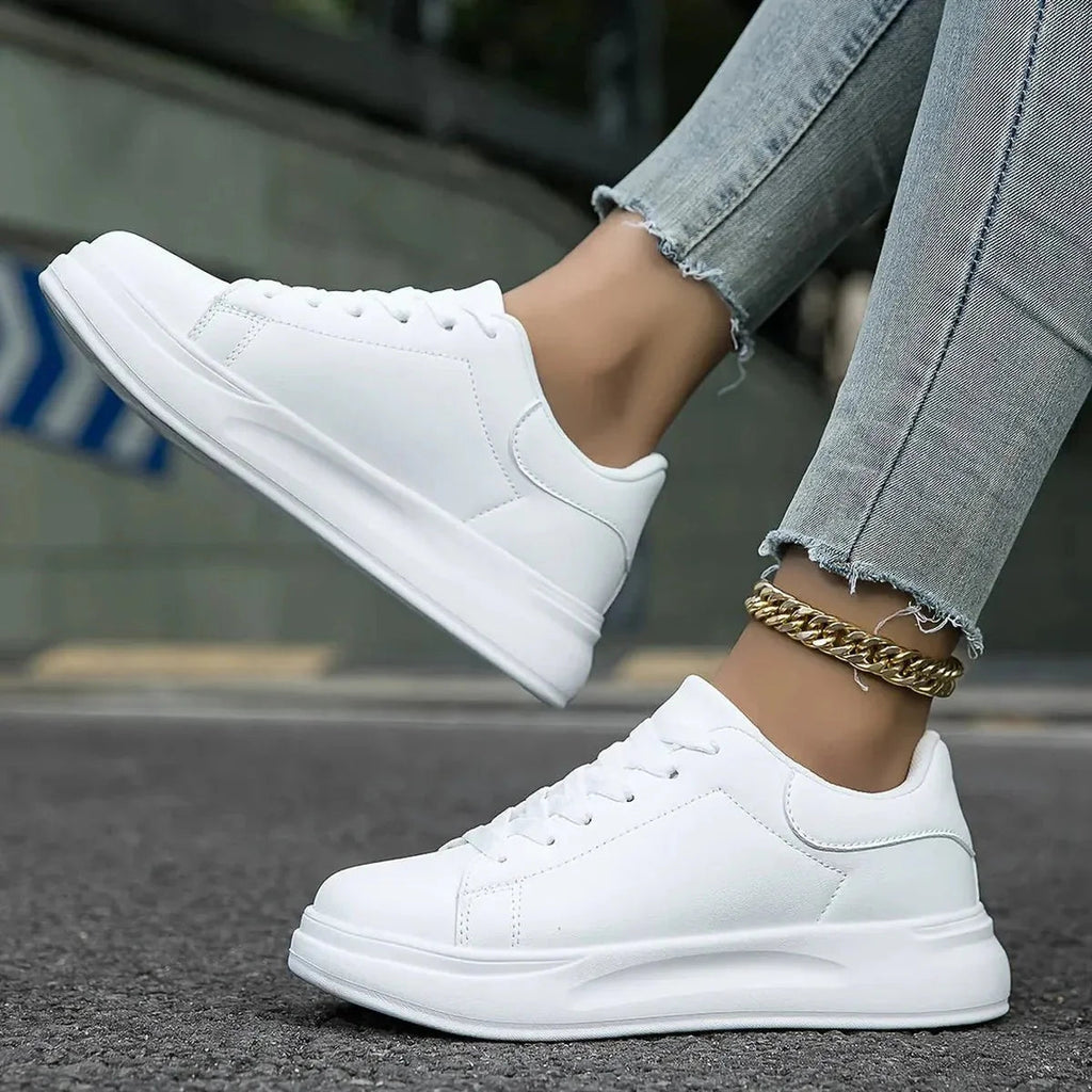 Damskie sneakersy sportowe sznurowane na grubej podeszwie