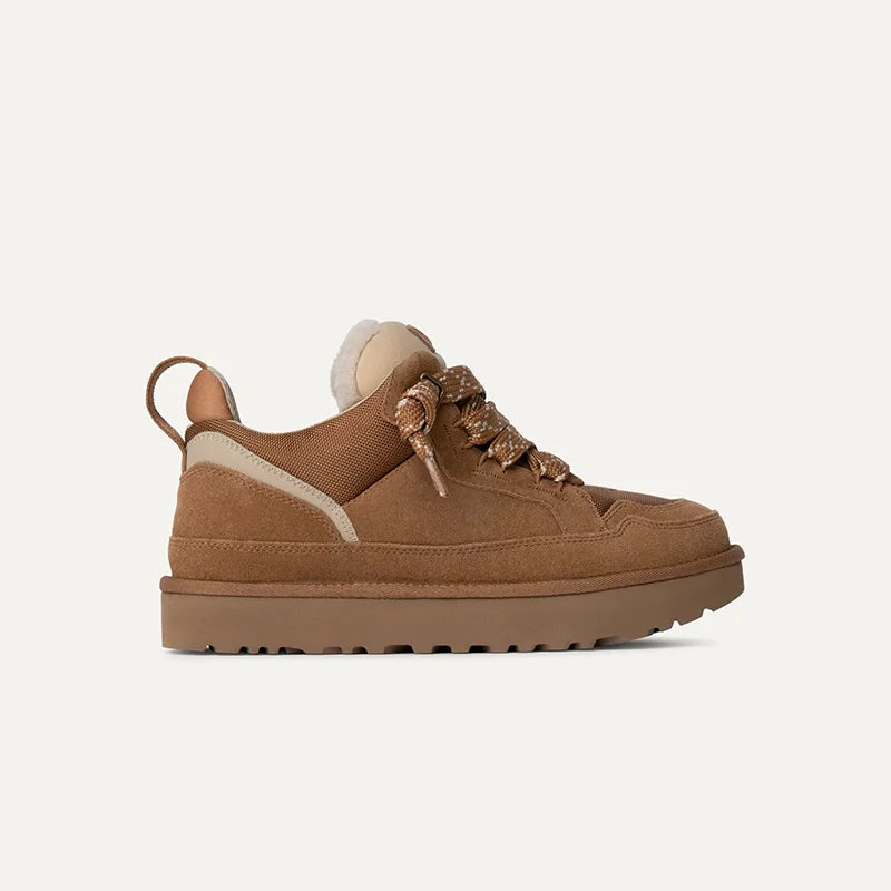 Damskie sneakersy zimowe na platformie z puszystym ociepleniem i sznurowaniem