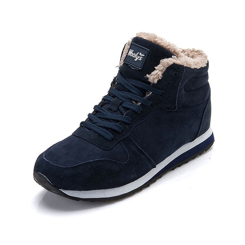 Wysokie sneakerbooty ze sznurowaniem, futrzanym wykończeniem i kontrastową podeszwą