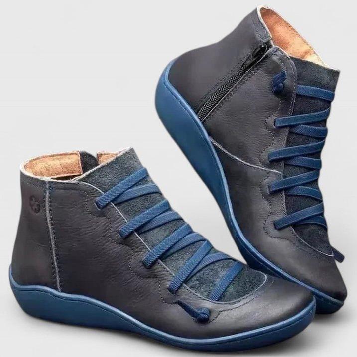 Unisex kotníkové boty na šněrování s bočním zipem