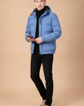 Men's Quilted Hooded Jacket With Zip Front