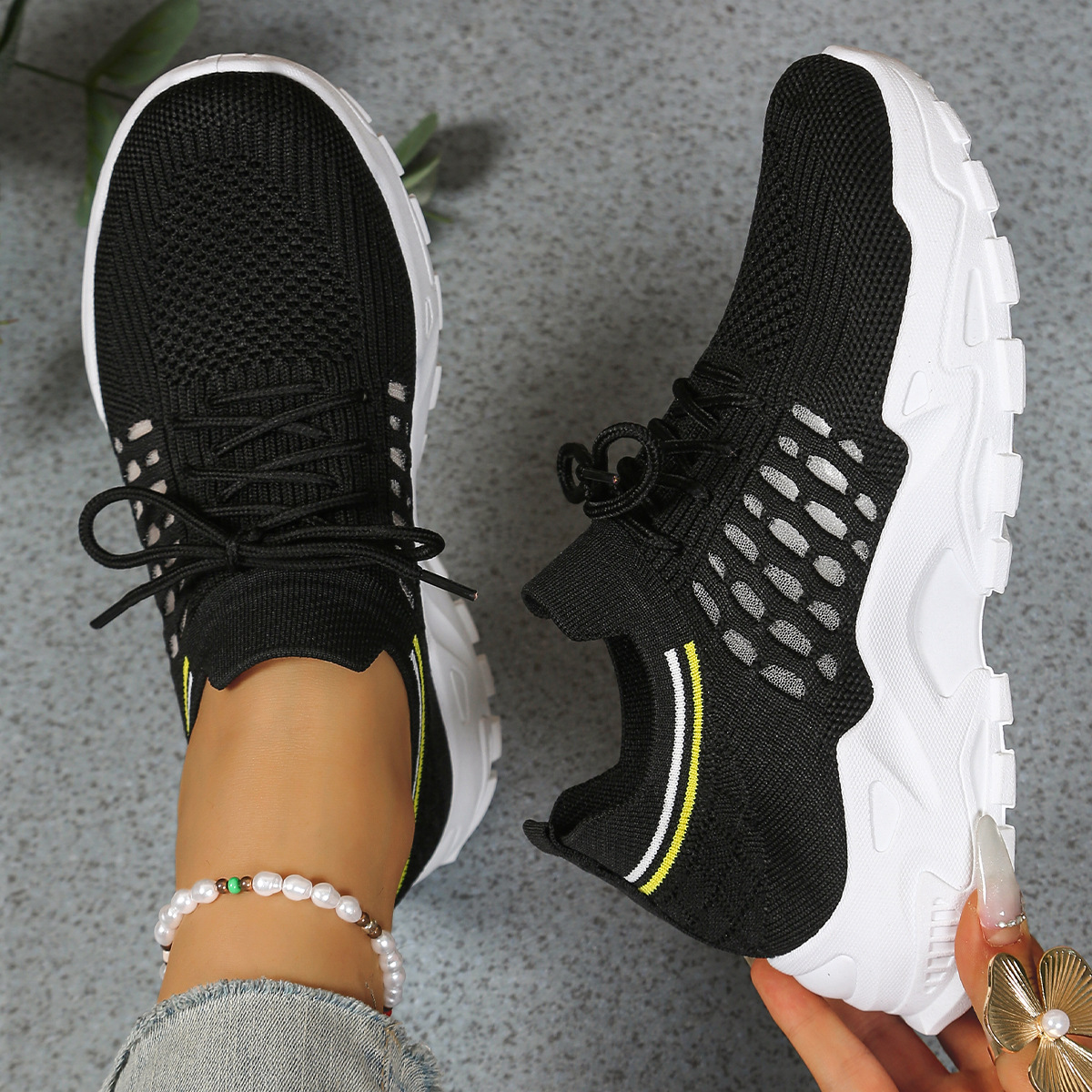 Wielokolorowe damskie sneakersy na masywnej platformie