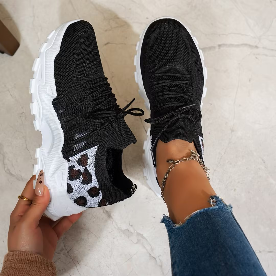 Wielokolorowe damskie sneakersy na masywnej platformie