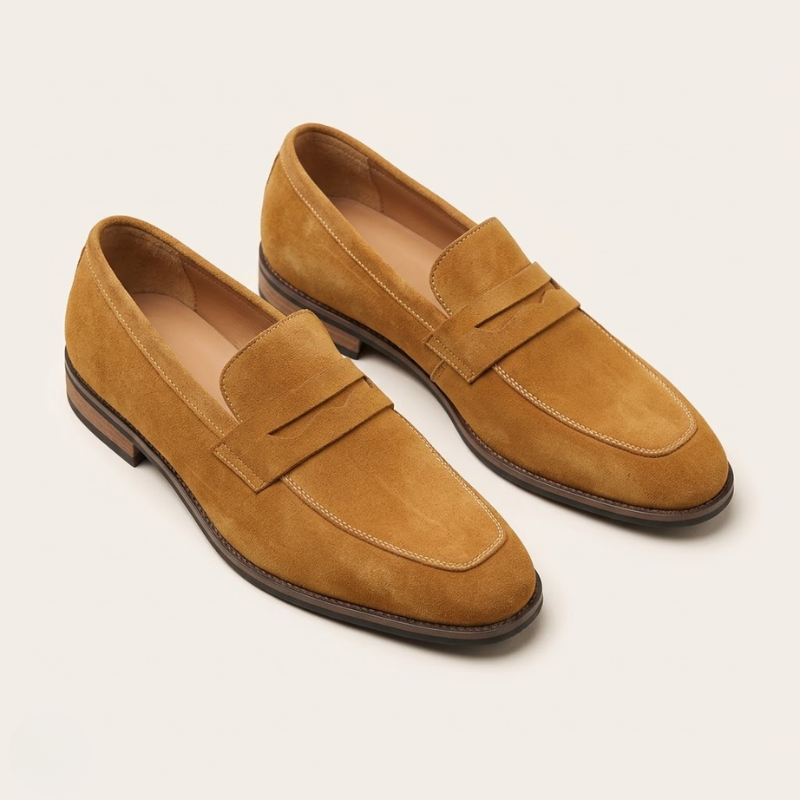 Pánské elegantní mokasíny bez tkaniček s ozdobným páskem