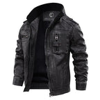 Men's Black Stand Collar Jacket With Zippered Pockets