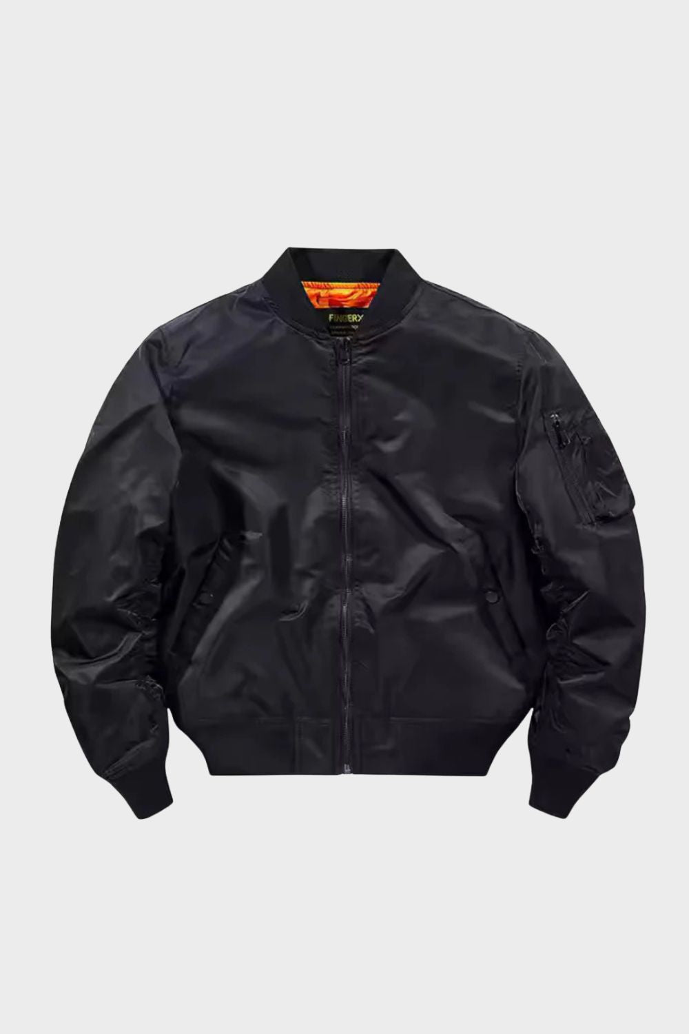 Męska kurtka bomberka ze stójką, zamkiem i kieszenią na rękawie