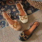 Női velúr slingback balerinacipő csattal