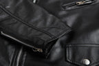 Men's Biker Jacket With Belt and Zippers