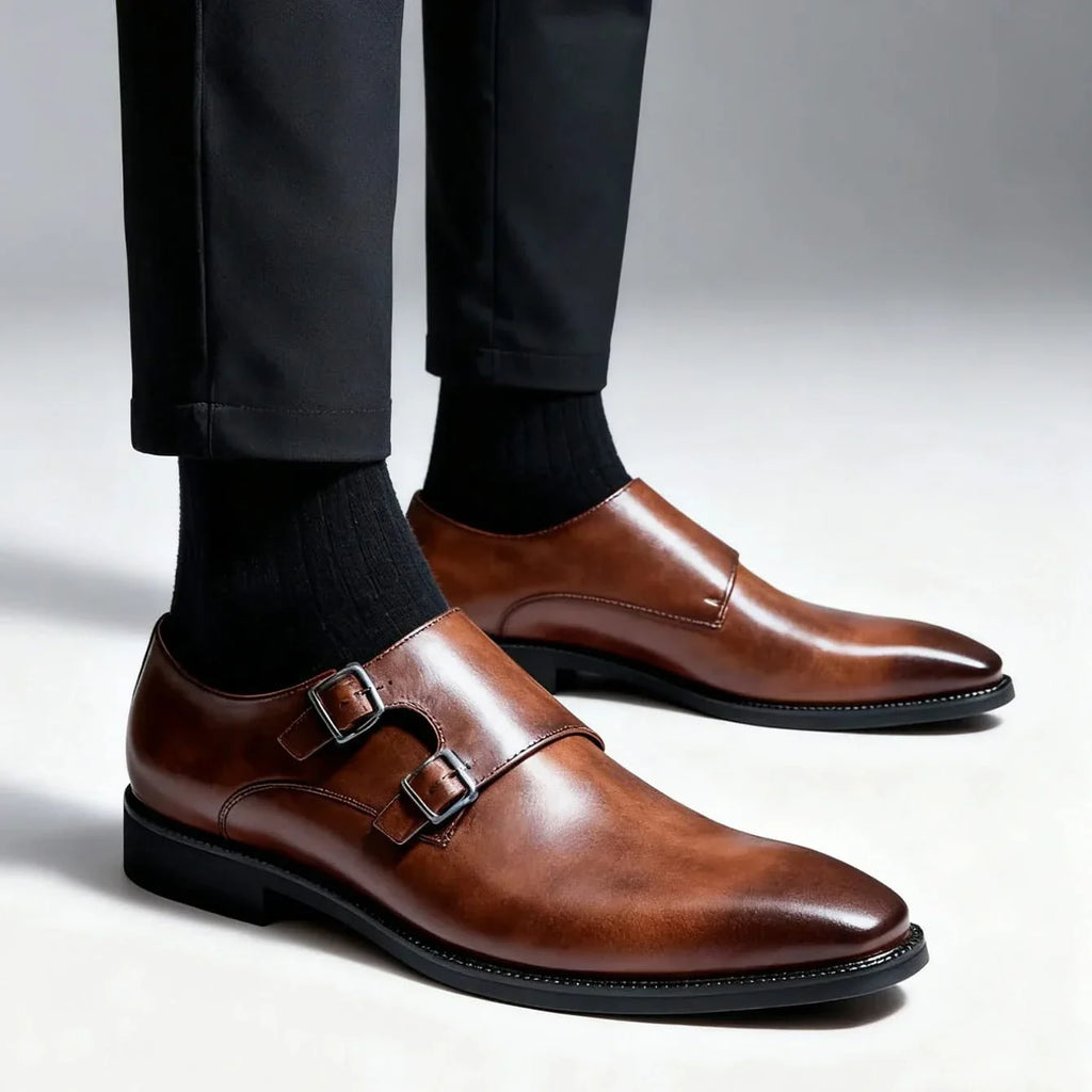 Férfi monk strap mokaszin dupla csattal