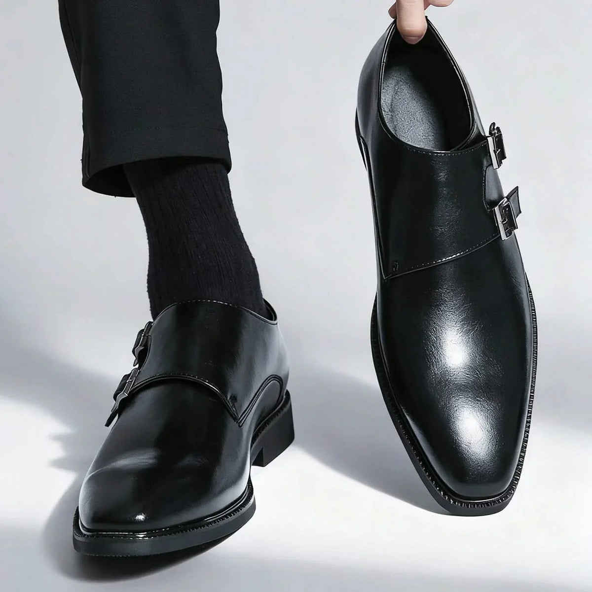 Férfi monk strap mokaszin dupla csattal
